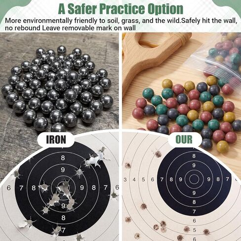 1000 Pcs 3/8 Inch Slingshot Ammo Bulk, Multicolor Biodegradable Clay Sling Shot Ammo Balls for Shooting Target Practice (Black, Dark Red, Yellow, Green) in Kuwait