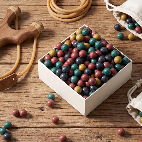 1000 Pcs 3/8 Inch Slingshot Ammo Bulk, Multicolor Biodegradable Clay Sling Shot Ammo Balls for Shooting Target Practice (Black, Dark Red, Yellow, Green) in Kuwait