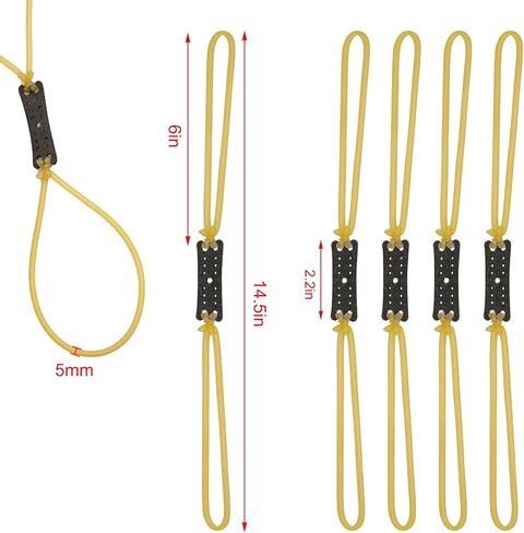 Yolyoo 5pcs Slingshot Replacement Band Sets Elastic Rubber Bands Heavy Pull Slingshot Fits Most Tubular Designs for Hunting Catapults Outdoor Shooting in Saudi Arabia
