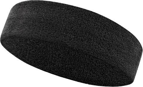Black 1 Inch Elastic Sports Bicep Band Moisture Wicking Sweatband Armband for Football Running Soccer and Workout in Saudi Arabia