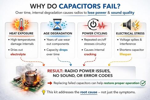Capacitor Repair Kit Compatible with Bose Wave Radio System AWRCC1 AWRCC2 AWR1B2 - SMD Surface Mount Set - Common Fix for Please Wait Loop & CD Skipping Errors - 6pc Capacitor Replacement in Saudi Arabia