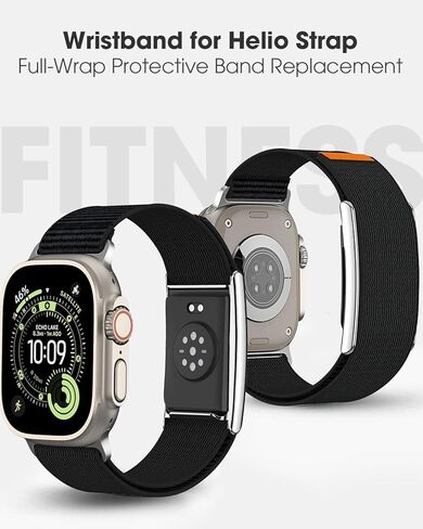 Nylon Sport Band Compatible with Amazfit Helio Strap Apple Watch Combo Band, Adjustable Fitness Wristband with Metal Bumper Case for Helio Strap & iWatch 44/45/46/49mm in Saudi Arabia