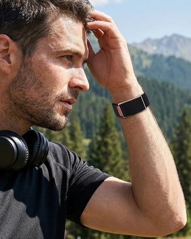 Nylon Sport Band Compatible with Amazfit Helio Strap Apple Watch Combo Band, Adjustable Fitness Wristband with Metal Bumper Case for Helio Strap & iWatch 44/45/46/49mm in Saudi Arabia