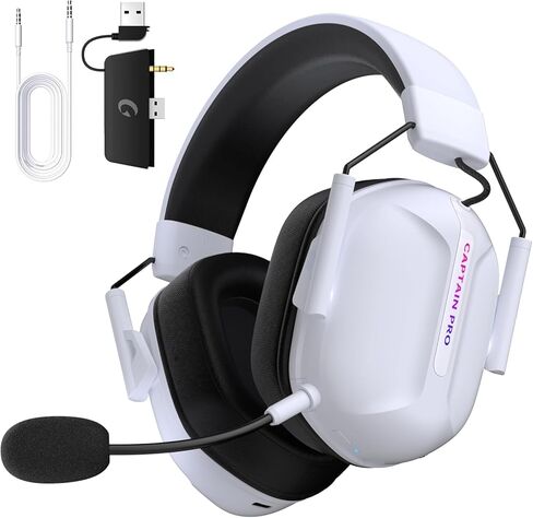 RYR Wireless Gaming Headset for Xbox Series X|S, Xbox One, PC, PS5/4, Mac, Mobile, Switch, 3D Surround Sound, Bluetooth 5.3, 60H Battery, Gaming Headphones with Detachable Noise Canceling Mic-White in Saudi Arabia