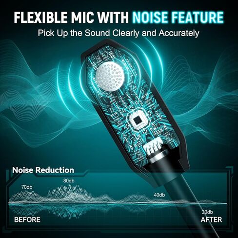 YPBDAN MD33 Wireless Gaming Headset for Xbox Series X|S, Xbox One, PS5, PC – 60H Playtime Bluetooth Headphones with Noise Canceling Mic, 3D Surround in Saudi Arabia
