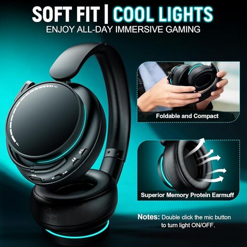 YPBDAN MD33 Wireless Gaming Headset for Xbox Series X|S, Xbox One, PS5, PC – 60H Playtime Bluetooth Headphones with Noise Canceling Mic, 3D Surround in Saudi Arabia