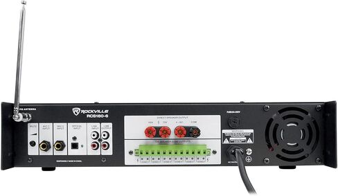 Audiosavings Bundle: (4) Pair JBI GSF3-TN 3" Landscape Ground Stake or Wall Mount 70v Commercial Speaker Bundle with Rockville RCS180-6 180 Watt 6 Zone 70v Restaurant Amplifier/Bluetooth (5 Items) in Saudi Arabia
