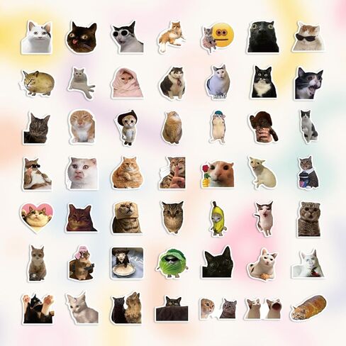 100 Pcs Cat Stickers, Funny Cat Meme for Water Bottles Laptop Scrapbook, Cute Vinyl Kitten Sticker Pack for Kids Adults Teens, Journaling Vision Board Supplies in Saudi Arabia
