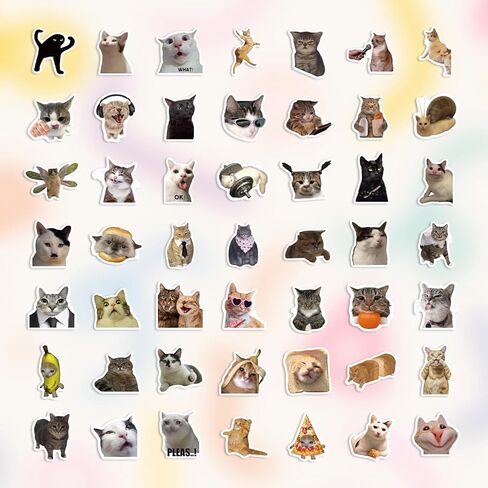 100 Pcs Cat Stickers, Funny Cat Meme for Water Bottles Laptop Scrapbook, Cute Vinyl Kitten Sticker Pack for Kids Adults Teens, Journaling Vision Board Supplies in Saudi Arabia