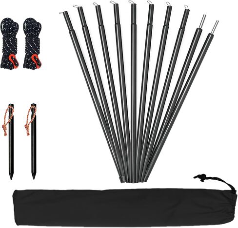 Tarp Poles Adjustable Canopy Pole,Portable Camping Accessories 75in Heavy Duty Poles Thicker Tent Pole with a Diameter of 0.63in Rods for Camping Tarps,Awnings, Shelters, Hiking,Backpacking in Saudi Arabia