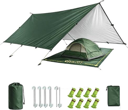 Waterproof Camping Tarp Tent Hammock Rain Fly, Mutifunctional Tent Footprint Lightweight Tarp for Camping, Hiking and Survival Shelter in Saudi Arabia
