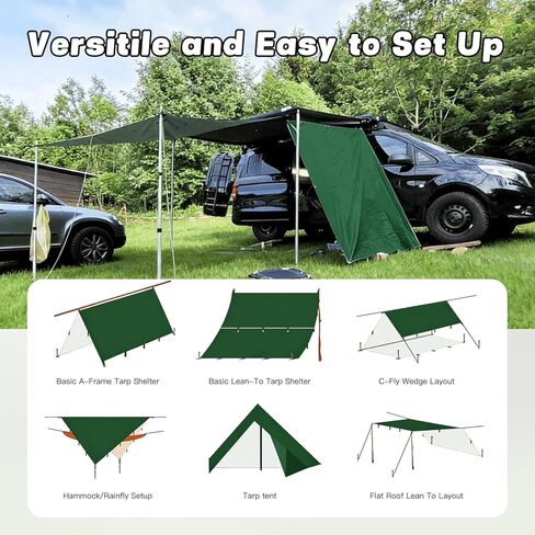 Waterproof Camping Tarp Tent Hammock Rain Fly, Mutifunctional Tent Footprint Lightweight Tarp for Camping, Hiking and Survival Shelter in Saudi Arabia