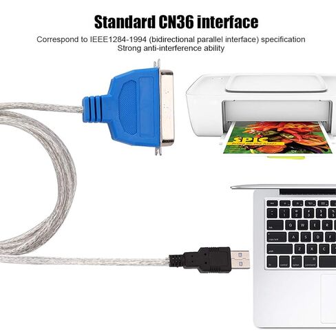 محول كابل الطابعة Greensen USB إلى Parallel، 1.5 متر، 12 ميجابت في الثانية، التوصيل والتشغيل لـ 98/ME/2000/Vista أو أعلى in Kuwait