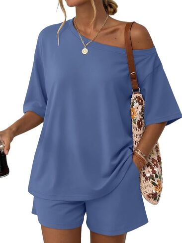 Trendy Queen Womens 2 Piece Summer Shorts Set Lounge Matching Two Piece Spring Beach Vacation Outfits 2026 Sweatsuits in Saudi Arabia