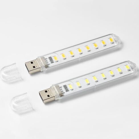 3Pcs Portable USB LED Night Reading Light - Mini Double-Sided Plug-in Lamp with 8 Lamp Beads, Energy-Saving Compact Lighting for Bedtime Reading, Power Bank, Laptop, Travel & Camping in Saudi Arabia