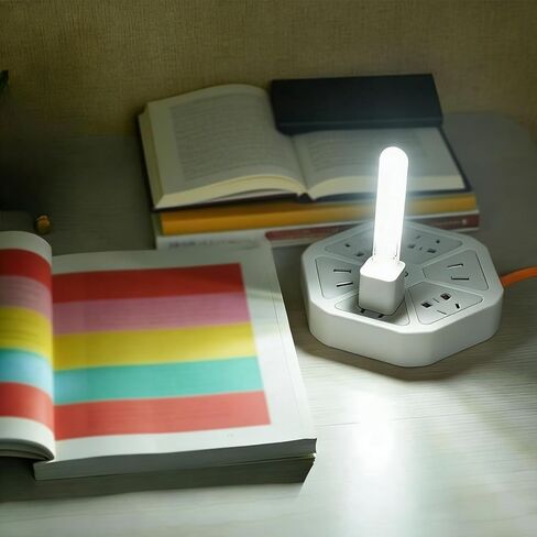 3Pcs Portable USB LED Night Reading Light - Mini Double-Sided Plug-in Lamp with 8 Lamp Beads, Energy-Saving Compact Lighting for Bedtime Reading, Power Bank, Laptop, Travel & Camping in Saudi Arabia