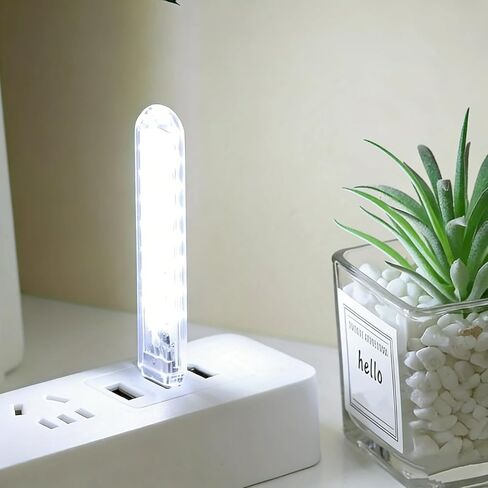 3Pcs Portable USB LED Night Reading Light - Mini Double-Sided Plug-in Lamp with 8 Lamp Beads, Energy-Saving Compact Lighting for Bedtime Reading, Power Bank, Laptop, Travel & Camping in Saudi Arabia