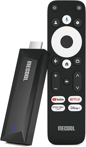 ميكول أندرويد 12.0 تي في ستيك 4K | جهاز بث معتمد من Google TV بسعة 2 جيجابايت و8 جيجابايت مع AV1 و2.4G/5G WiFi وBT 5.0 وDolby Audio وجهاز تحكم صوتي وChromecast مدمج in Kuwait