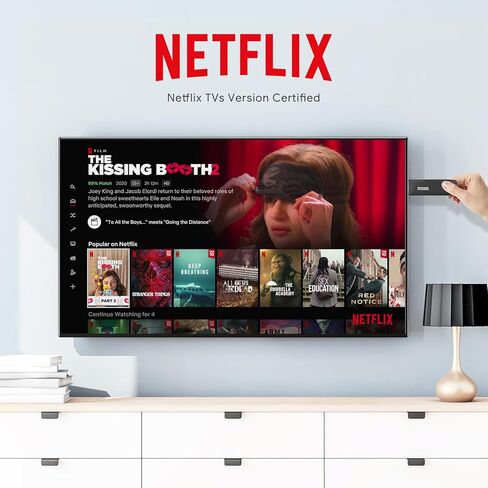 ميكول أندرويد 12.0 تي في ستيك 4K | جهاز بث معتمد من Google TV بسعة 2 جيجابايت و8 جيجابايت مع AV1 و2.4G/5G WiFi وBT 5.0 وDolby Audio وجهاز تحكم صوتي وChromecast مدمج in Kuwait