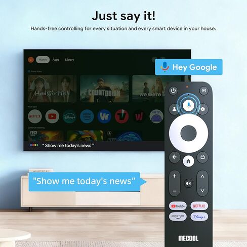 ميكول أندرويد 12.0 تي في ستيك 4K | جهاز بث معتمد من Google TV بسعة 2 جيجابايت و8 جيجابايت مع AV1 و2.4G/5G WiFi وBT 5.0 وDolby Audio وجهاز تحكم صوتي وChromecast مدمج in Kuwait
