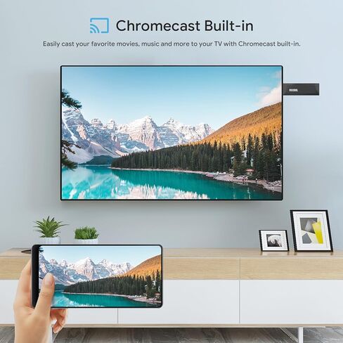 ميكول أندرويد 12.0 تي في ستيك 4K | جهاز بث معتمد من Google TV بسعة 2 جيجابايت و8 جيجابايت مع AV1 و2.4G/5G WiFi وBT 5.0 وDolby Audio وجهاز تحكم صوتي وChromecast مدمج in Kuwait