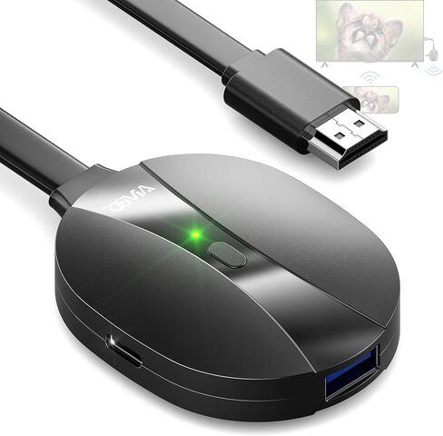 محول دونجل عرض HDMI لاسلكي AIMIBO بمخرج 4K 2160@60 هرتز فائق الدقة، محول Miracast يدعم AirPlay DLNA من i-Phone 17، Android، الكمبيوتر اللوحي، الكمبيوتر المحمول، Windows، Mac-Book إلى التلفزيون/الشاشة/جهاز العرض in Kuwait