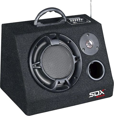 SONDPEX نظام سماعات بلوتوث، مشغل موسيقى رقمي بمقبض، مشغل موسيقى لاسلكي 200 وات، كابل صوت ستيريو 3.5 ملم ومجموعة طاقة 12 فولت متضمنة. يدعم بطاقة USB/SD وتشغيل MP3. in Kuwait