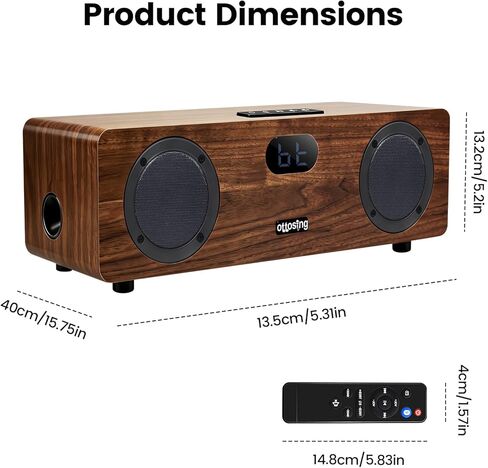 مكبر صوت 2.1 قناة بلوتوث 5.0، صوت قوي مزدوج 15 وات + مضخم صوت 30 وات، بصري/محوري/HDMI ARC/AUX/USB، نظام صوت خشبي لضبط DSP للتلفزيون/الحفلات/الكاريوكي in Kuwait