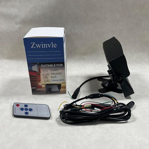 7 Inch IPS LCD Vehicle Monitor for Truck RV, AHD 1080P 500cd/m² High Brightness Backup Camera Display, 12V-35V Rear View Screen with 2 Video Inputs, NTSC/PAL Auto-Switching for Semi-Truck/Bus in Saudi Arabia
