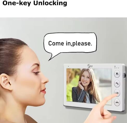 Video Apartment Intercom System,7 inch Monitor Wired Video Door Phone Kit,Monitor can be Added,Indoor Outdoor Video Doorbell,ID Keyfobs Unlock,2 Way Audio for Home Apartment in Saudi Arabia