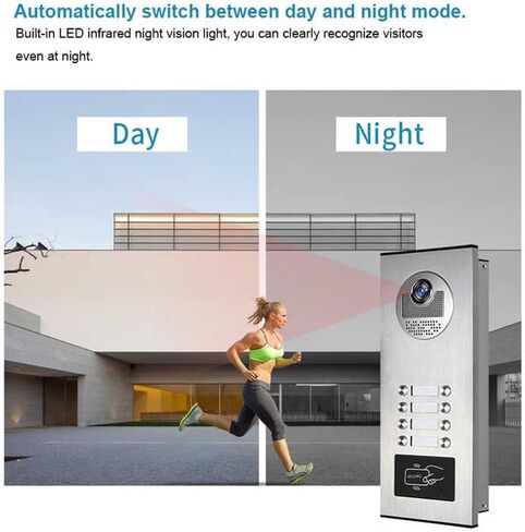 Video Apartment Intercom System,7 inch Monitor Wired Video Door Phone Kit,Monitor can be Added,Indoor Outdoor Video Doorbell,ID Keyfobs Unlock,2 Way Audio for Home Apartment in Saudi Arabia