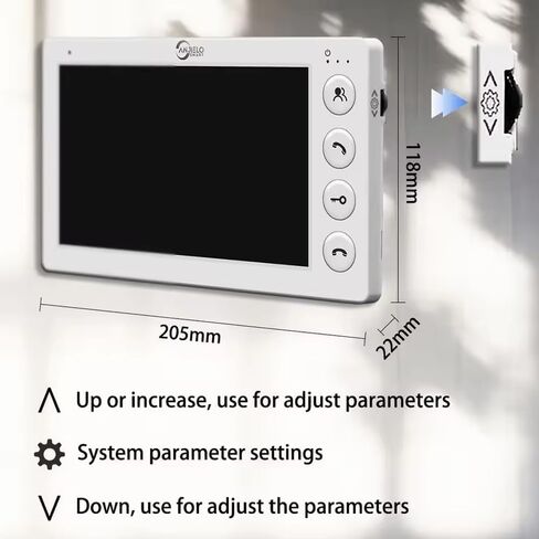 Video Apartment Intercom System,7 inch Monitor Wired Video Door Phone Kit,Monitor can be Added,Indoor Outdoor Video Doorbell,ID Keyfobs Unlock,2 Way Audio for Home Apartment in Saudi Arabia