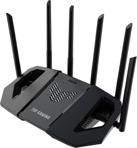 راوتر ASUS TUF Gaming BE6500 WiFi 7 - ثنائي النطاق، لاسلكي بسرعة تصل إلى 6.5 جيجابت في الثانية، مسرع الألعاب، تشغيل متعدد الارتباطات (MLO)، (x4) منافذ 2.5 جيجابت، متوافق مع شبكة + VPN، وأمن شبكة بدون اشتراك in Saudi Arabia
