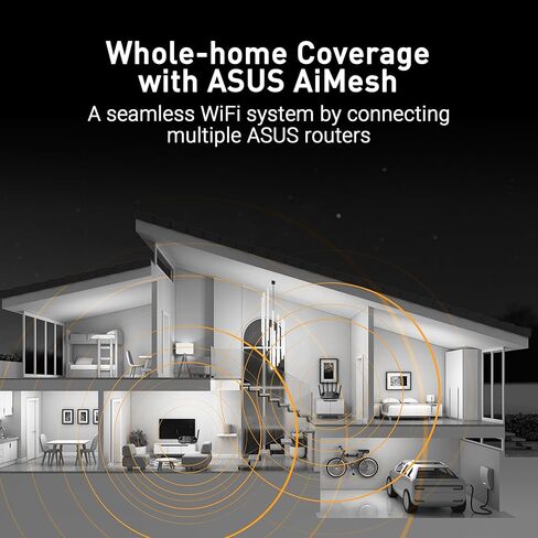 راوتر ASUS TUF Gaming BE6500 WiFi 7 - ثنائي النطاق، لاسلكي بسرعة تصل إلى 6.5 جيجابت في الثانية، مسرع الألعاب، تشغيل متعدد الارتباطات (MLO)، (x4) منافذ 2.5 جيجابت، متوافق مع شبكة + VPN، وأمن شبكة بدون اشتراك in Saudi Arabia