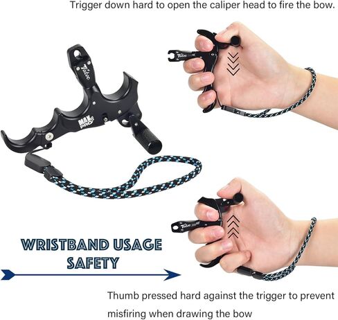 Bow Release Thumb Archery 360° Rotatable Thumb Release for Compound Bow 3/4 Finger Release-Bow Trigger in Saudi Arabia