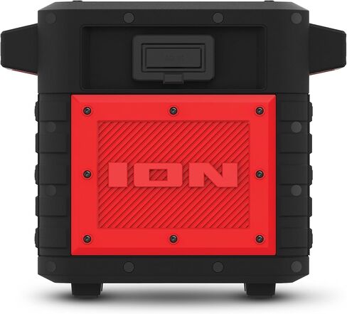 مكبر صوت بلوتوث محمول كلاسيكي من ION Tailgater مع بطارية قابلة لإعادة الشحن، راديو FM، منفذ USB، مقاوم للماء IPX5، مكبر صوت 6.5 بوصة، تطبيق، أحمر in Kuwait