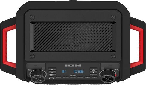 مكبر صوت بلوتوث محمول كلاسيكي من ION Tailgater مع بطارية قابلة لإعادة الشحن، راديو FM، منفذ USB، مقاوم للماء IPX5، مكبر صوت 6.5 بوصة، تطبيق، أحمر in Kuwait