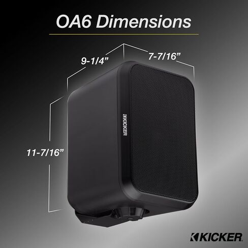 KICKER Outdoor Audio 6″ Indoor Outdoor Speakers (52OA6B) – Weatherproof, UV-Resistant Wall or Ceiling Mount Speakers with Polyethylene-Mica Woofer Black in Saudi Arabia