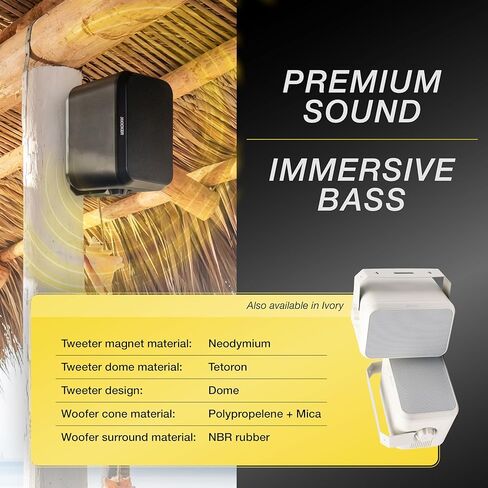 KICKER Outdoor Audio 6″ Indoor Outdoor Speakers (52OA6B) – Weatherproof, UV-Resistant Wall or Ceiling Mount Speakers with Polyethylene-Mica Woofer Black in Saudi Arabia
