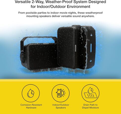 KICKER Outdoor Audio 6″ Indoor Outdoor Speakers (52OA6B) – Weatherproof, UV-Resistant Wall or Ceiling Mount Speakers with Polyethylene-Mica Woofer Black in Saudi Arabia