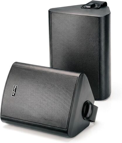 Herdio 6.5" 400W Outdoor Bluetooth Speakers, IPX5 Waterproof Rating and Be Able to Wireless Multi-Connection Up to 20 Units for Patio/Porch/Balcony (Black, 2-Pack) in Saudi Arabia