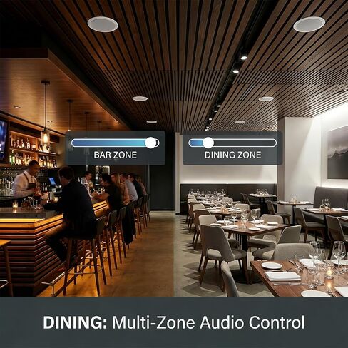 STUDIOFINIX 6 Inch 70V Commercial Ceiling Speaker, 3W/7.5W/15W Power, 80Hz-20KHz Frequency Response, in-Ceiling Mount PA Speaker for Restaurants and Offices（2 Pair） in Saudi Arabia