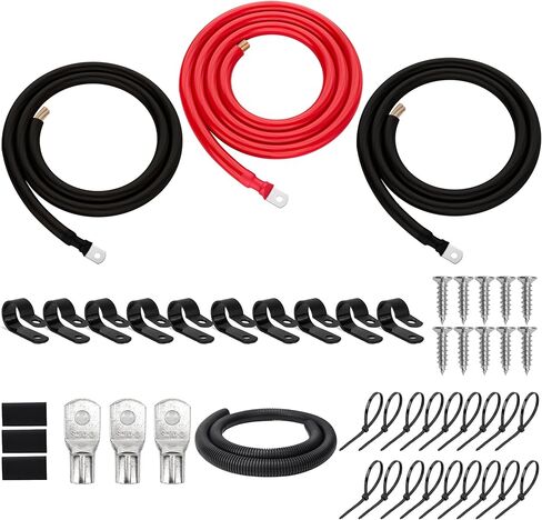 Big 3 Complete Upgrade Electrical Wiring Kit, True Spec 1/0 Gauge OFC Pure Copper Battery Cable, Primary Automotive Wire, Car Amplifier Power & Ground Cable Kit, Car Audio Speaker Systems, UL Listed in Saudi Arabia