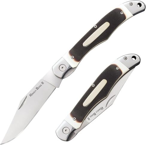 COLD STEEL Ranch Boss II 4" SK-5 Razor-Sharp Blade 5.25" Faux Sawed Bone Handle Versatile Outdoors Folding Knife w/Liner Lock in Saudi Arabia
