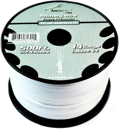 Audiopipe AP-14-500 WHT 14 Gauge Primary Wire White - 500 ft. in Saudi Arabia