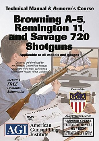 American Gunsmithing Institute Armorer’s Course Video on DVD for Browning A-5, Remington 11, Savage 720 Shotguns - Technical Instructions for Disassembly, Cleaning, Reassembly and More in Saudi Arabia