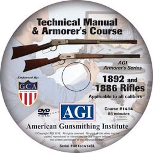 American Gunsmithing Institute Armorer’s Course Video on DVD for 1892 & 1886 Rifles - Technical Instructions for Disassembly, Cleaning, Reassembly and More in Saudi Arabia