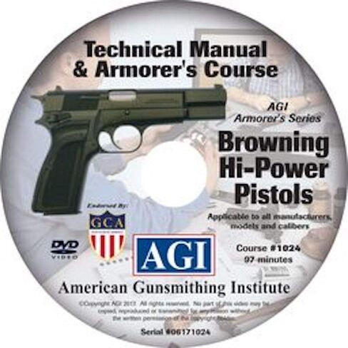 American Gunsmithing Institute Armorer’s Course Video on DVD for Browning HI-Power Pistols - Technical Instructions for Disassembly, Cleaning, Reassembly and More in Saudi Arabia
