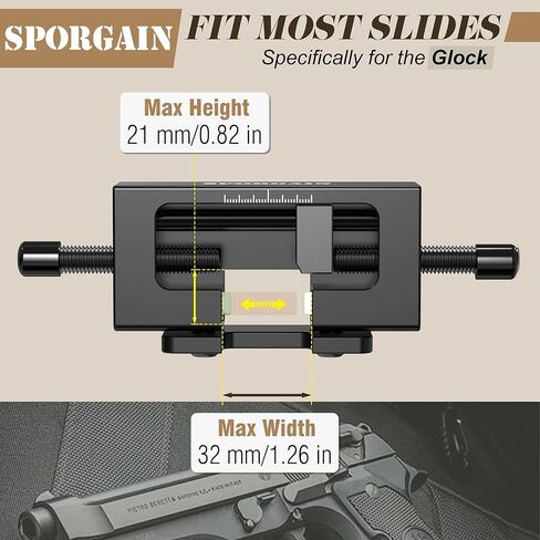 SporGain Pistol Sight Pusher Tool, Design for 1911 Glock Sig Springfield and Others Market, Lightweight and Portable Design, Fits Handguns Front and Rear Sight Removal Adjustment in Saudi Arabia