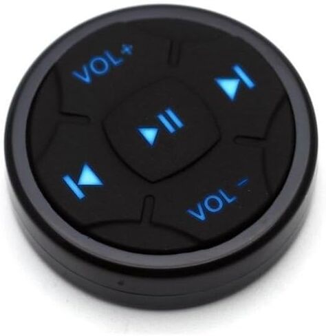 Wireless Bluetooth Media Remote Button for iPhone with Mount for Driving, Cycling, Steering Wheel Control Button(with Blue Button Light) in Saudi Arabia
